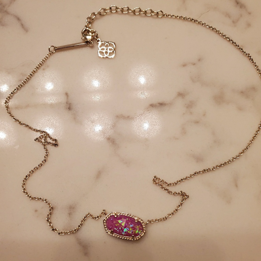 Kendra Scott Magenta Opal necklace